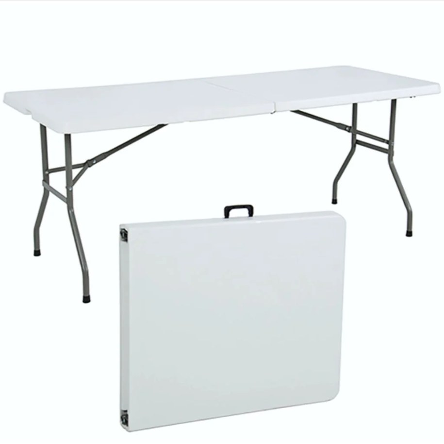 White folding rental table